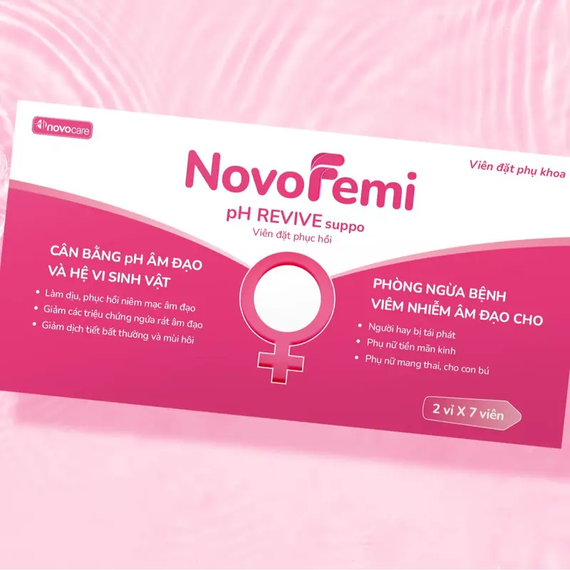 Novofemi Dưỡng ẩm đa tầng cao phân tử đa tầng, làm sạch dịu nhẹ giảm khô cân bằng pH Novofemi Hồng pH Suppo Nữ 4