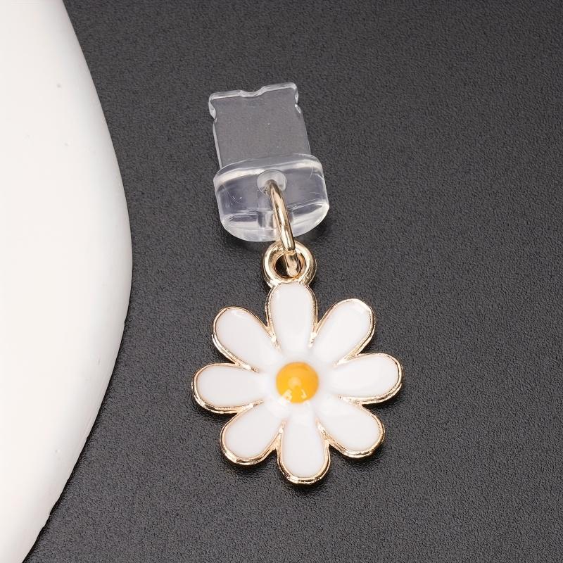 Product Introduction of Daisy Design Phone Charging Port Dust Plug, Cute Flower Design Phone Charging Port Decorative Pendant, Phone Accessories 4