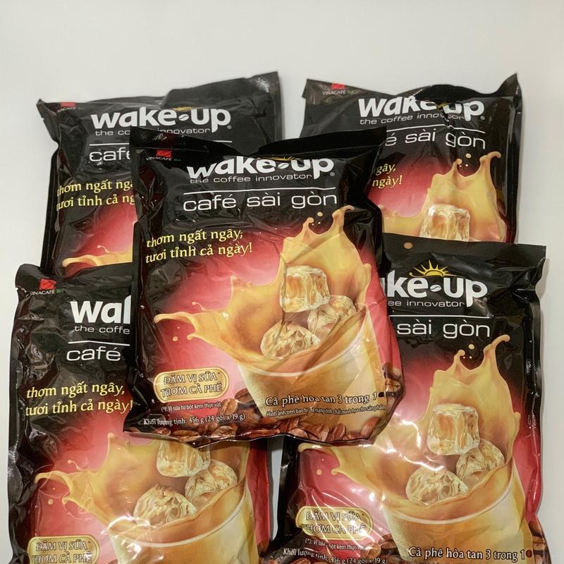 Combo 5 túi Cà phê sữa Wake Up Sài gòn-24gói/Túi Coffee Cafe Dâu