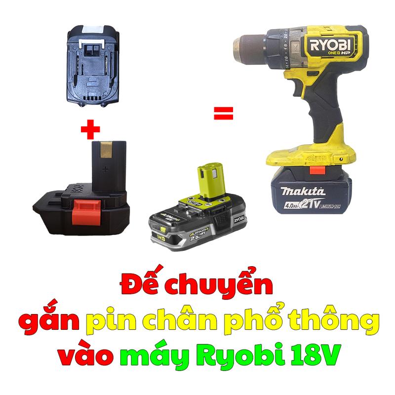 Đế Chuyển Pin Makita Sang Ryobi - Ngàm Đế Chuyển Chân Pin Makita Sang Chân Pin Máy Ryobi