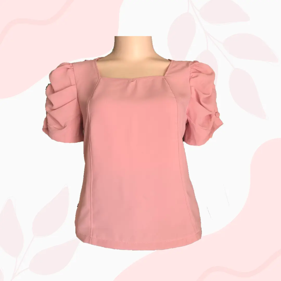 ÁO TRUNG NIÊN NỮ CHO MẸ - Kiểu Cổ Vuông Trẻ Trung Sang Trọng - Vải lụa cao cấp mềm mịn Trơn Cotton Kem Top Women