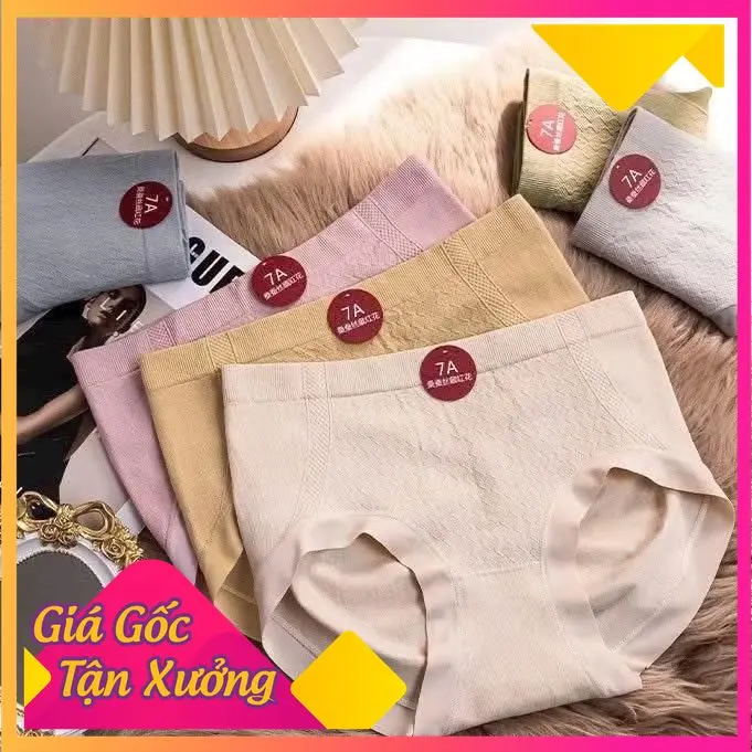 Combo 10 Quần Lót Nữ Cotton Dệt Kim Không Đường May Cao Cấp Mềm Mại Kháng Khuẩn, Đính Chỉ Tem - C7A loại 1