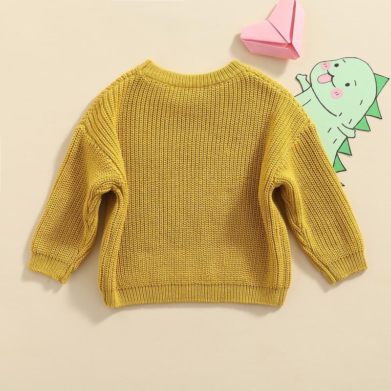 Toddler Baby Round Neck  Warm Long Sleeve Candy Color Knit Pullovers 5