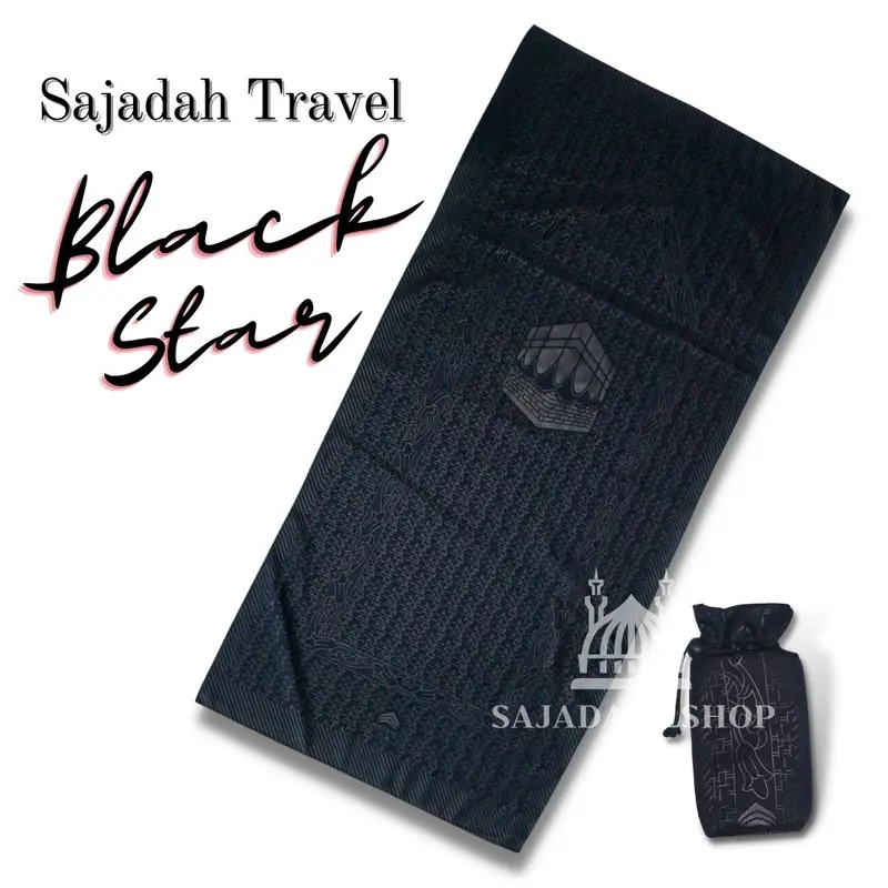 Sajadah Motif Black Star & Red Star Travel /Haji/Umroh Pouch Serut Umroh Haji 0