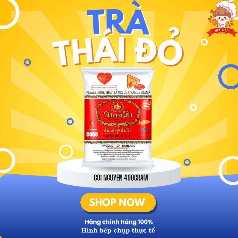  Trà thái đỏ gói nguyên 400g - nguyên liệu nấu trà sữa thái đỏ thơm ngon đậm vị tách lẻ dùng thử tại Bếp lisa 