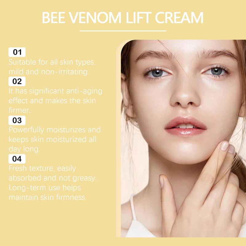 Bee Venom Face Lifting Cream, Moisturizing Facial Cream, Hydrating Face Moisturizer, Firming Facial Skin Care Product for Women & Men 3