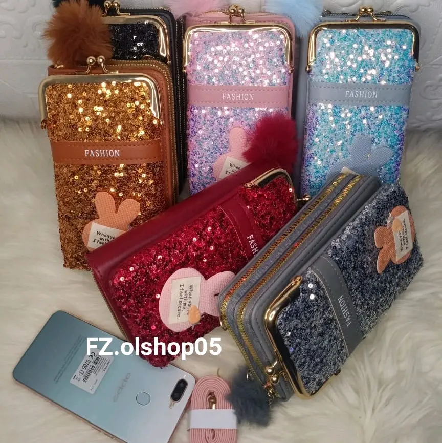 DOMPET HP BEHEL PAYET WANITA / DOMPET HP RESLETING 2 PREMIUM Kartu Kulit