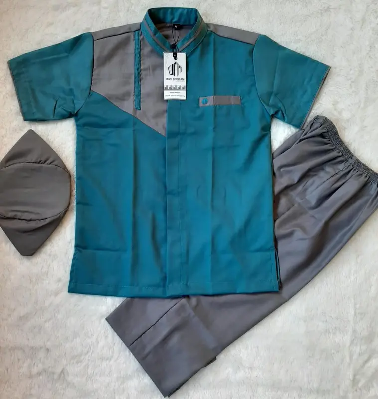 Setelan Baju Koko Anak Lengan Pendek Bahan Katun Toyobo 2-12 Tahun by: Ibnu Muslim 0