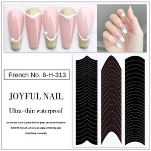 Sticker French Đầu Móng Ombre Màu Đen Nhiều Kiểu Cong Nhọn Oval Làm Nail, Miếng Dán Dặm Phen Omber Fen Đầu Móng Chuyên Dụng Nữ Women