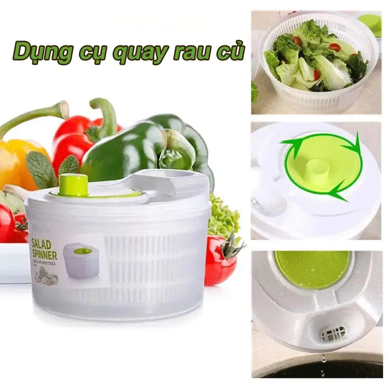 Rổ quay rau sống,Máy giặt rau gia dụng,vắt nước ra khỏi rau củ - TikTok ...