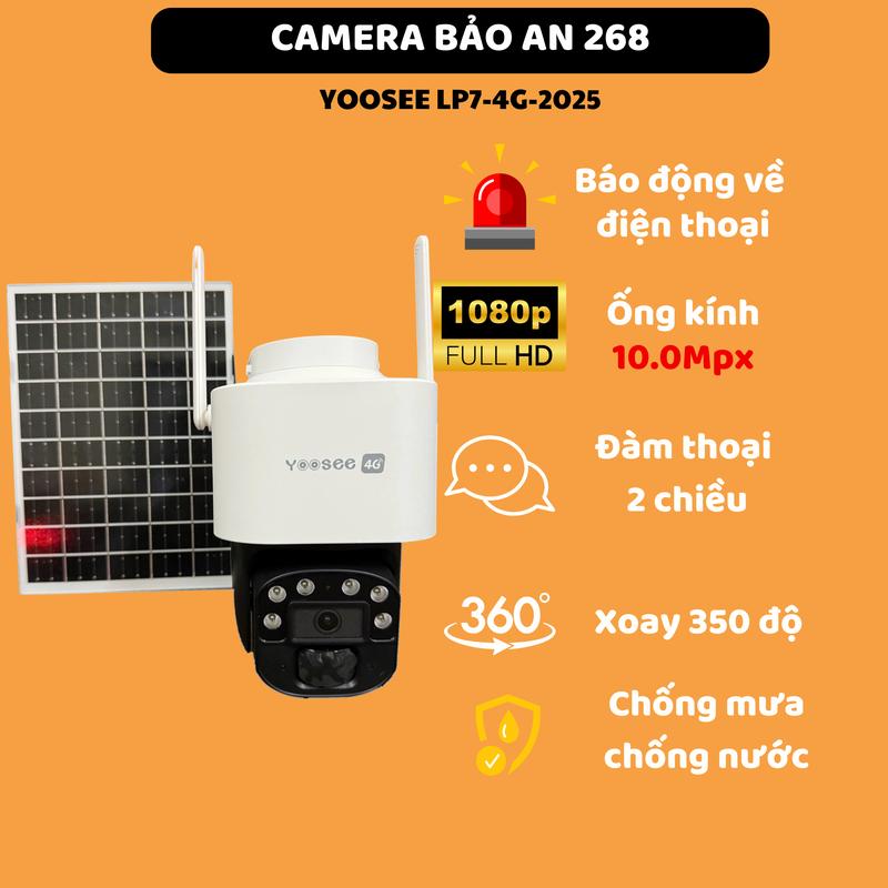  Camera Yoosee Năng Lượng Mặt Trời LP7 10MP Kèm Tấm Pin Xoay 360 Độ- Đàm Thoại 2 Chiều  LP7  