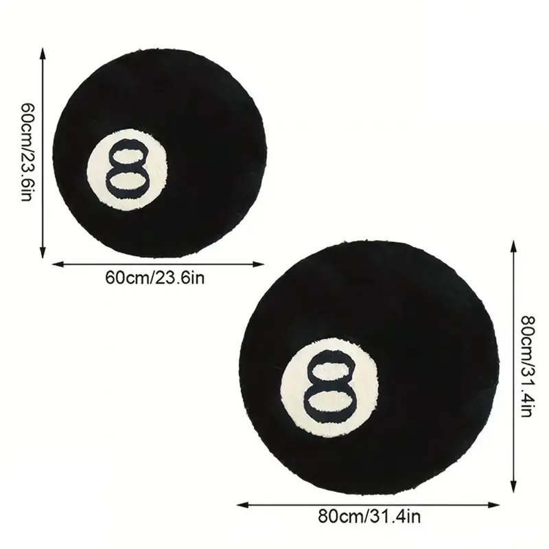 Round Billiards Pattern Rug, 1 Count Modern Non-slip Floor Mat, Soft Absorbent Floor Carpet for Home Living Room Bedroom, Dining Room Rug,  The Rug 1