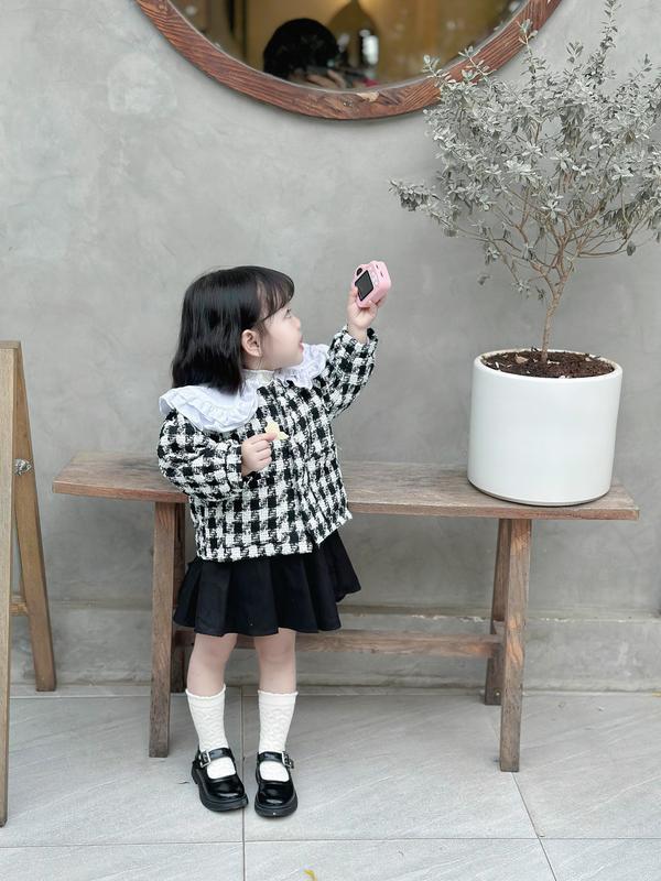 Áo khoác dạ cổ bèo lót nỉ bông