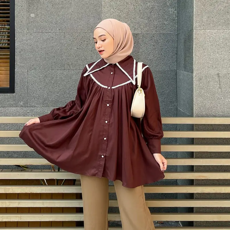 COU - Blouse Hea Casual Style /Blouse Atasan Wanita - NN Fit Top Baju Basic Oversize 6