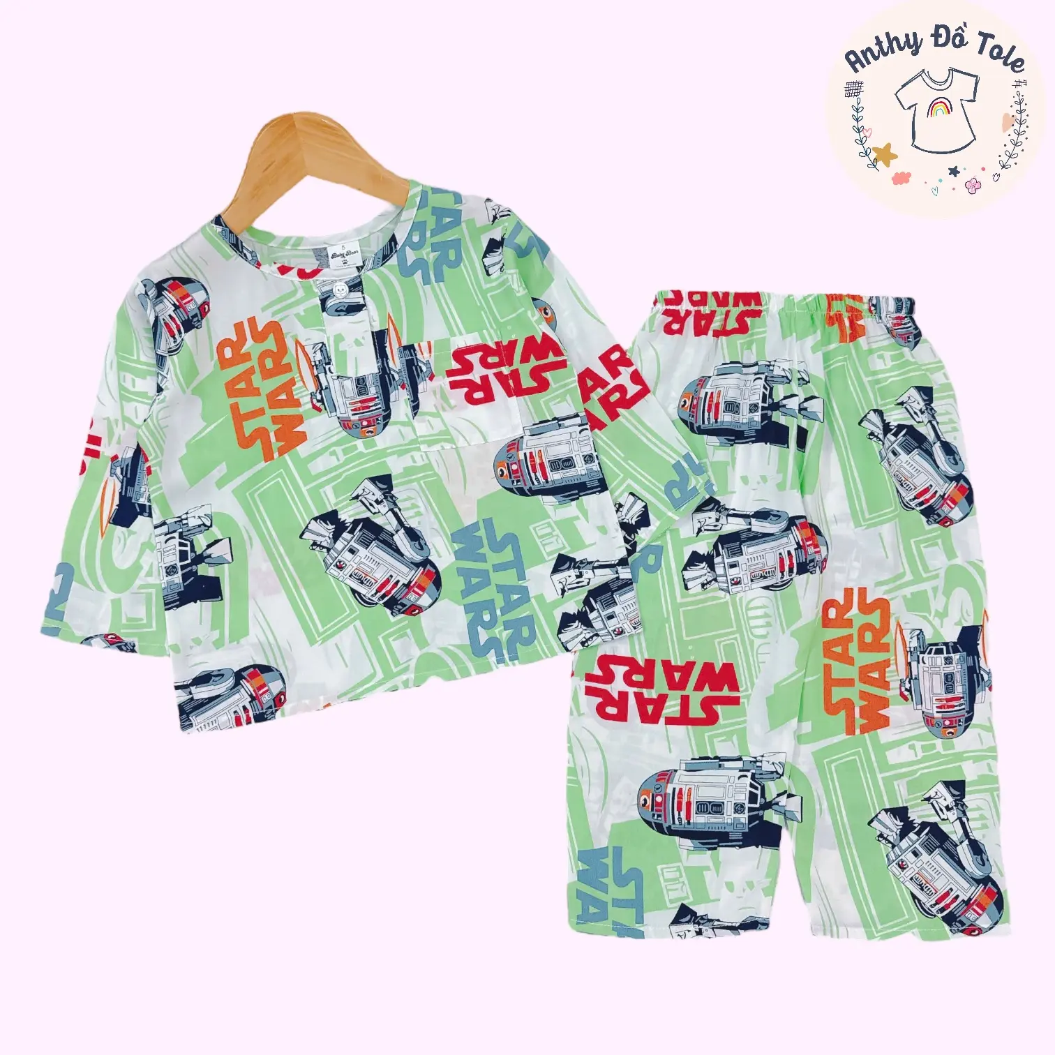 |10-45kg| Đồ bộ ngủ bé trai tay dài quần dài, đồ ngủ bé trai chất liệu tole lanh.Anthy đồ tole