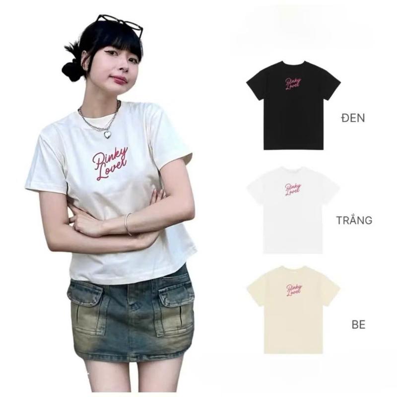 Product Introduction of Áo Babytee lighthouse In Chữ Pinky Love Chất Liệu Cotton Cao cấp co giãn 2 Chiều 250Gs 1