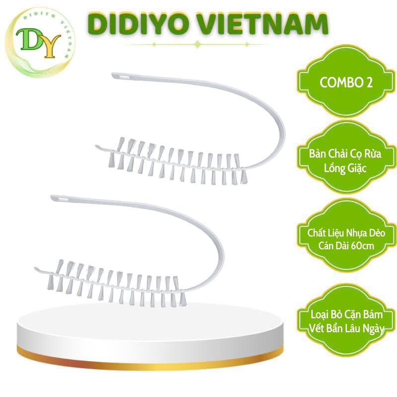 COMBO 2 Bàn Chải Cọ Rửa Lồng Giặc Cán Dài 60cm Chỉ Dùng Cho Máy Giặt Lồng Đứng ,Chất Liệu Nhựa Dẻo Thân Dẹp Uốn Cong Vệ Sinh Lồng Máy Giặc Loại Bỏ Cặn Bám Vết Bẩn Lâu Ngày