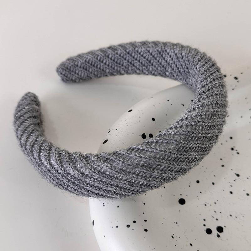 Gray Polka Dot Knitted Bow Retro Hair Accessories Headband 3