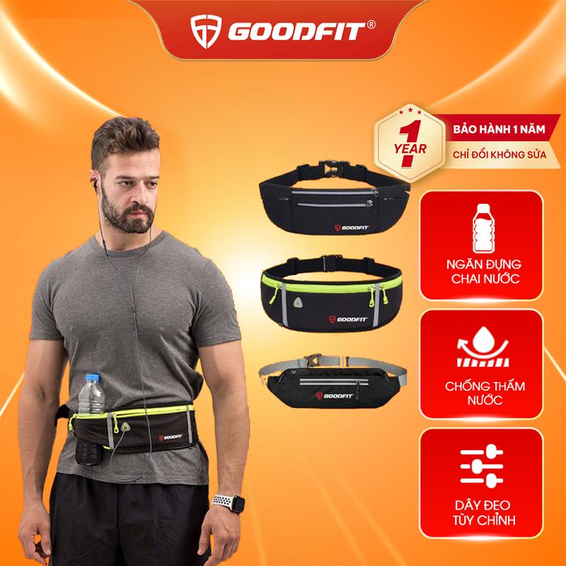 Túi chạy bộ túi thể thao GoodFit chống thấm nước có phản quang 3 ngăn đựng điện thoại tai nghe bình nước bag sport CHƯA KÈM BÌNH NƯỚC