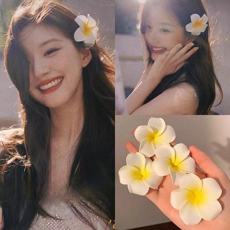 Product Introduction of Kẹp tóc Plumeria rubra dịu dàng và ngọt ngào kẹp tóc hoa sứ trong suốt dễ thương và thời trang kẹp tóc cổ tích Nữ Women 2