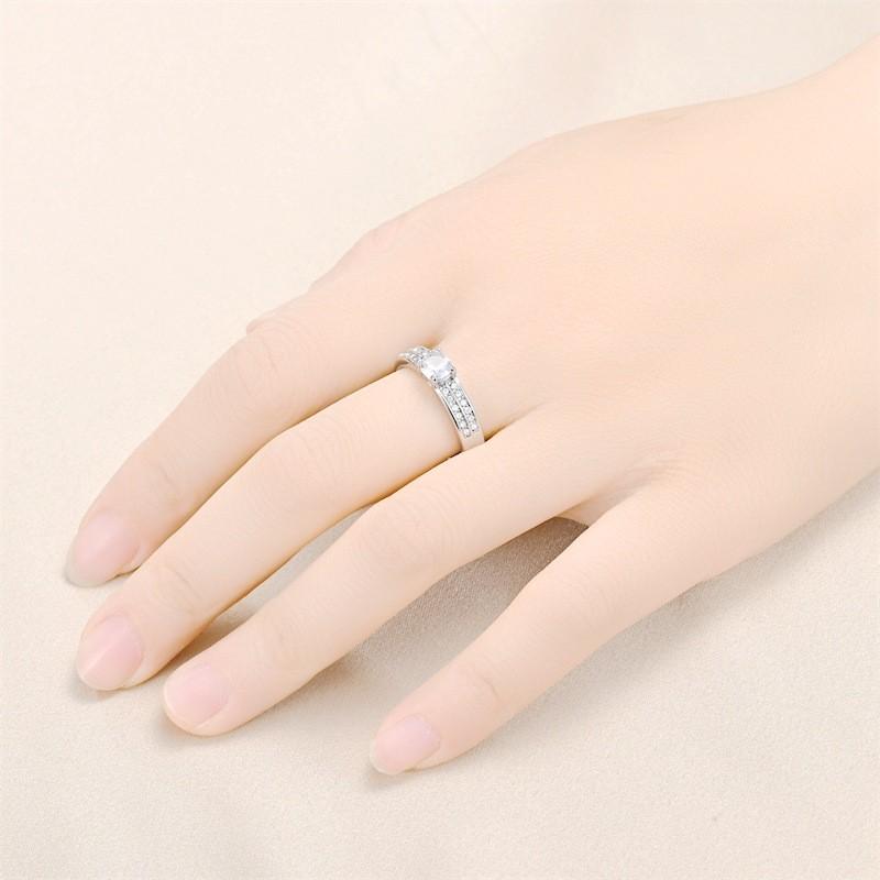 Nhẫn Thép Không Gỉ, 6mm, Hai Hàng Zircon, Phong Cách Cổ Điển Nhẫn Nữ, Thương Hiệu Thời Trang, Chất Liệu Thép Titan. 3