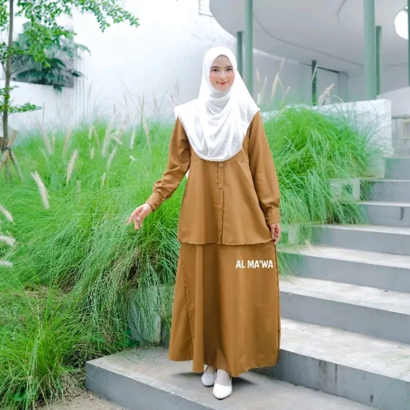 ONESET BAJU SETELAN SERAGAM PEMDAH (TUNIK+ROK) SETELAN WANITA KERJA/DINAS/PNS/GURU/PEMDAH 4