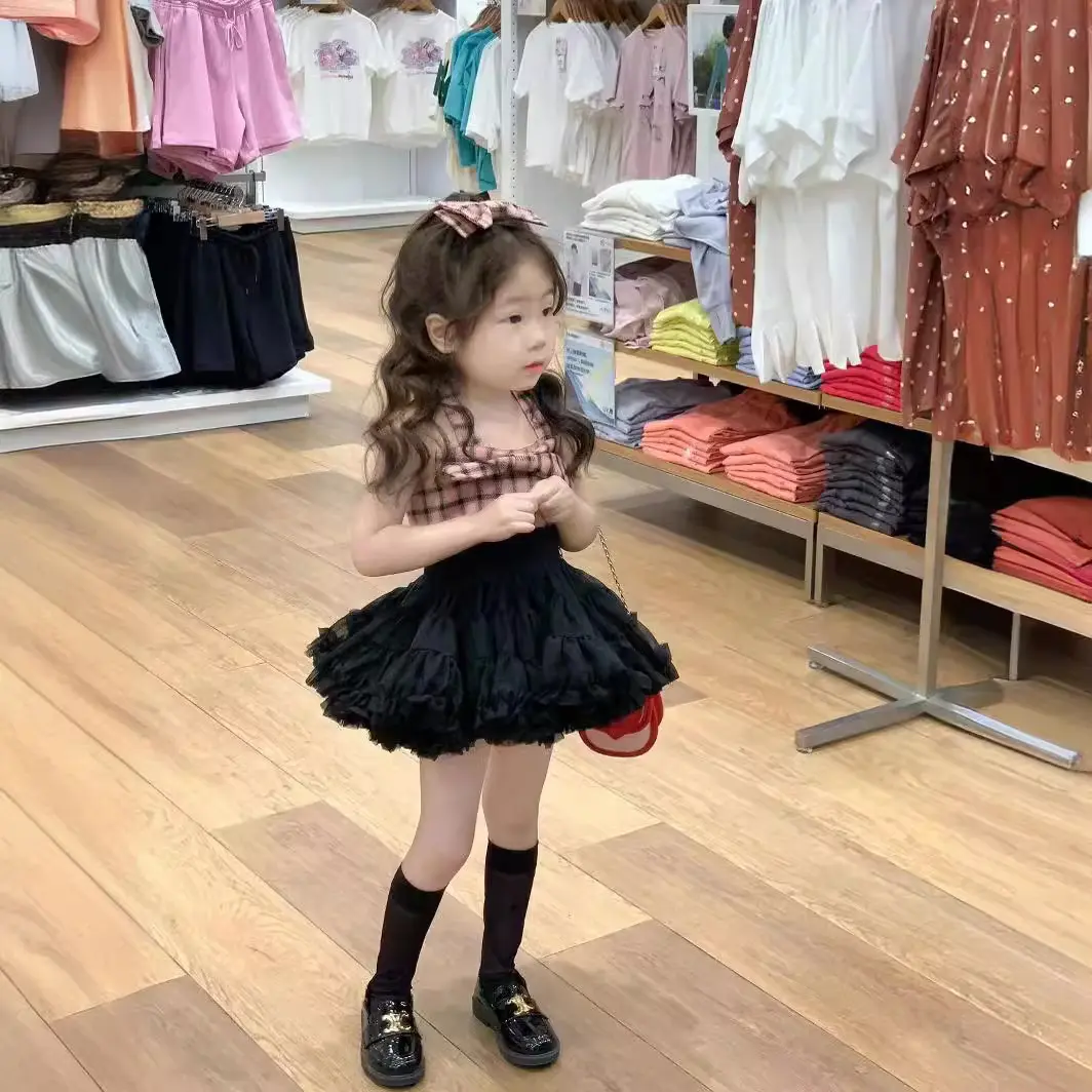 Váy Tutu, Phong Cách Hàn Quốc, Thời Trang Mới Mùa Hè Cho Bé Gái, Váy Phồng Lưới Thanh Lịch, Váy Nửa, Cho Bé Gái