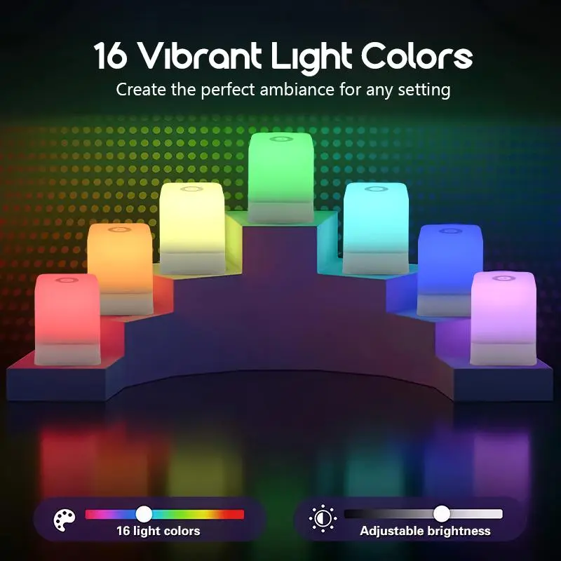 Touch Control Night Light, USB Rechargeable Table Light, Color Changing Atmosphere Light, Dimmable Night Light for Bedroom, Living Room, Home Decor, Smartphones 6