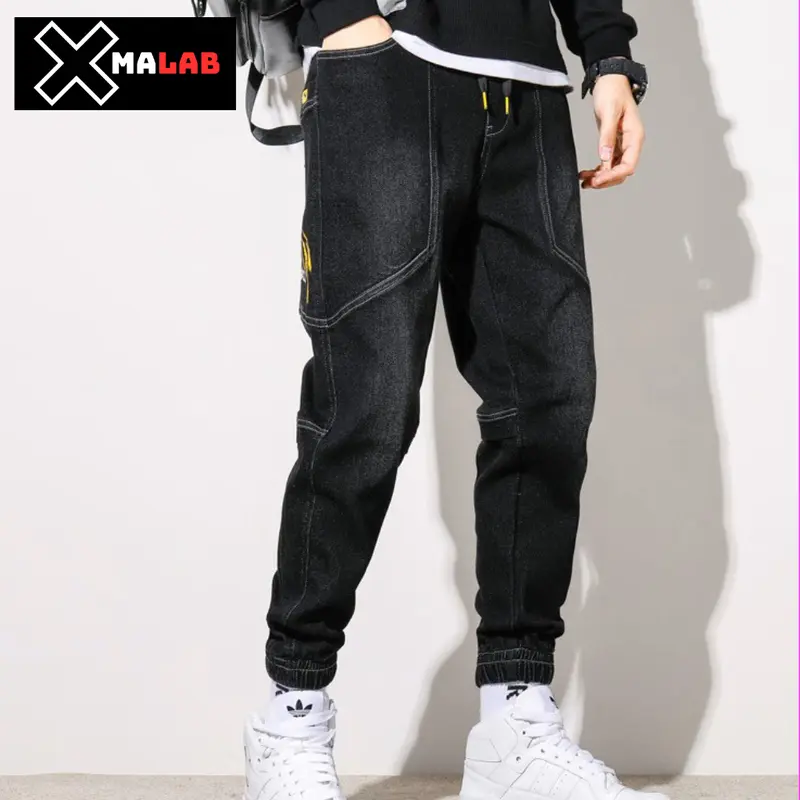 Quần jean jogger nam XMALAB dáng suông cạp chun bo gấu phá cách co dãn 4 chiều cực đẹp B052 Menswear 5