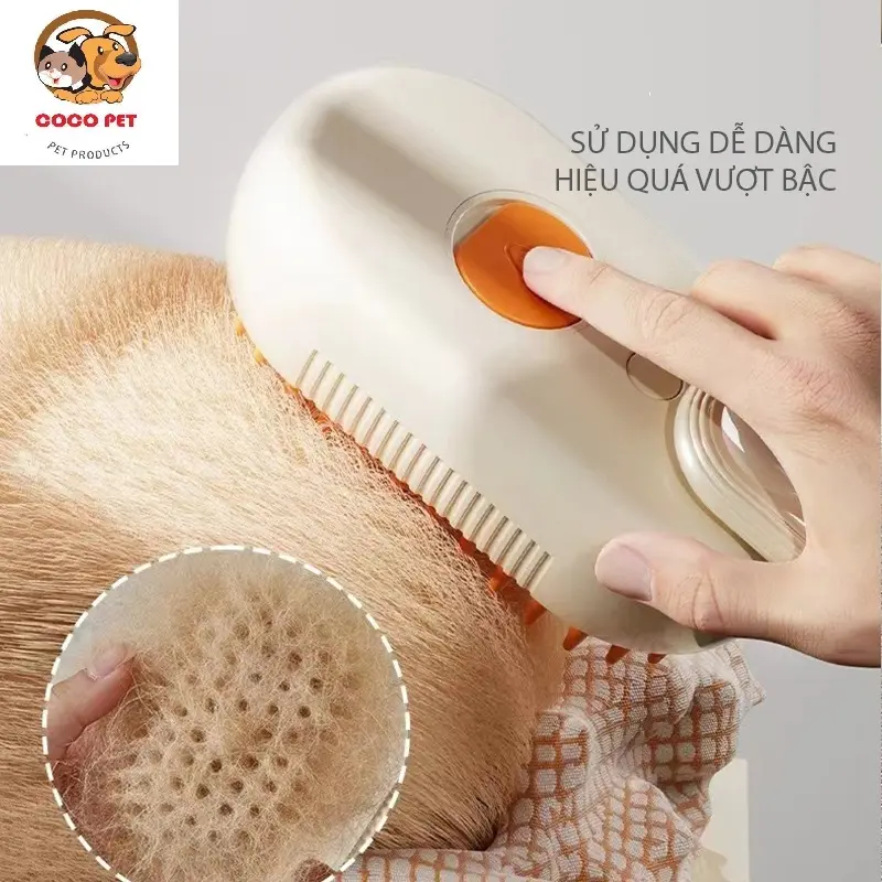 Lược Chải Lông Hơi Nước Cho Chó Mèo 3in1, Lược Chải Lông Thú Cưng Tích Hợp Massage Và Xịt Nước Làm Sạch Kèm Cáp Sạc USB 8