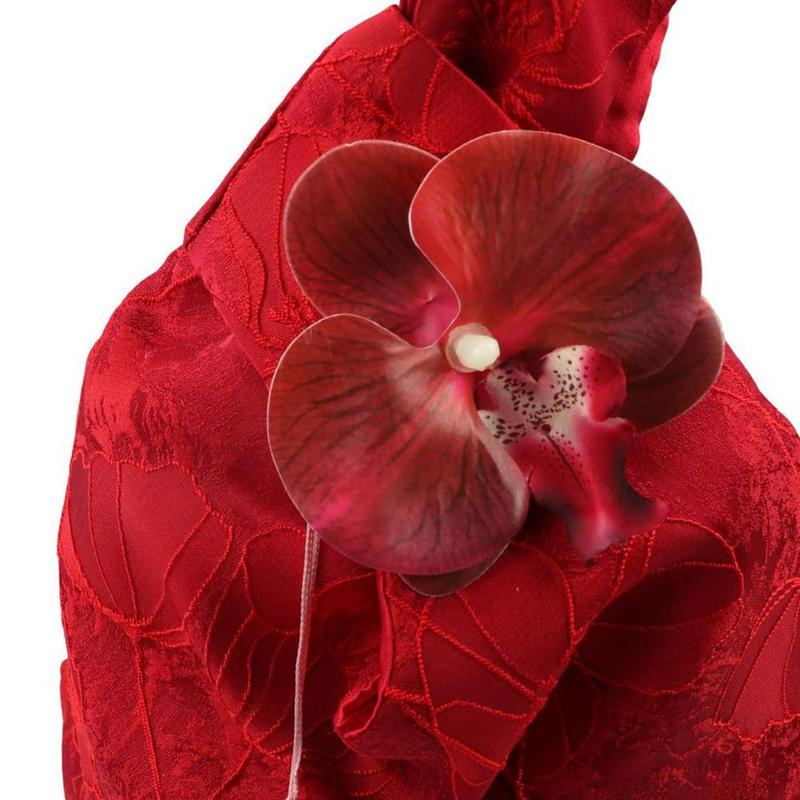 Phụ Kiện Sườn Xám, Thiết Kế Đơn Giản, Túi Đeo Tay Thắt Nút Tua Rua, Túi Đựng Vật Phẩm Nhỏ Túi Xách Thêu Mặt Dây Chuyền Hoa, Túi Bucket, Túi Đường Lễ Hội Màu Đỏ, Thích Hợp Cho Đám Cưới 1
