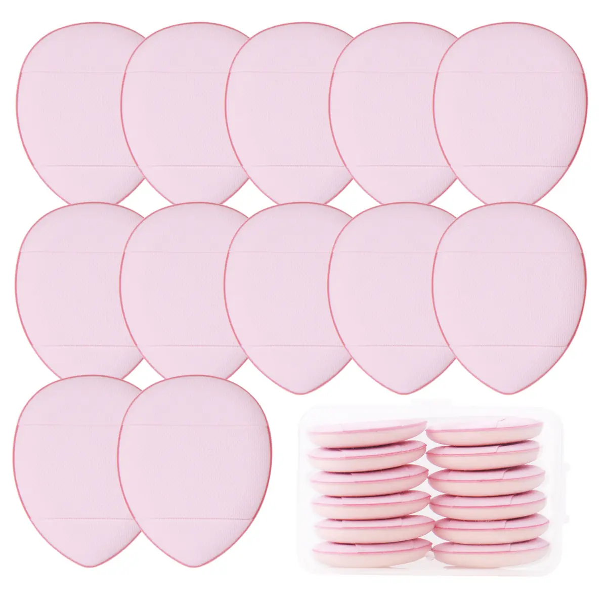Finger Puff Thumb Cushion Concealer Fingertip Small Slippers Finger Pad Setting Powder 12 Pieces Mini Makeup Puff Box Set