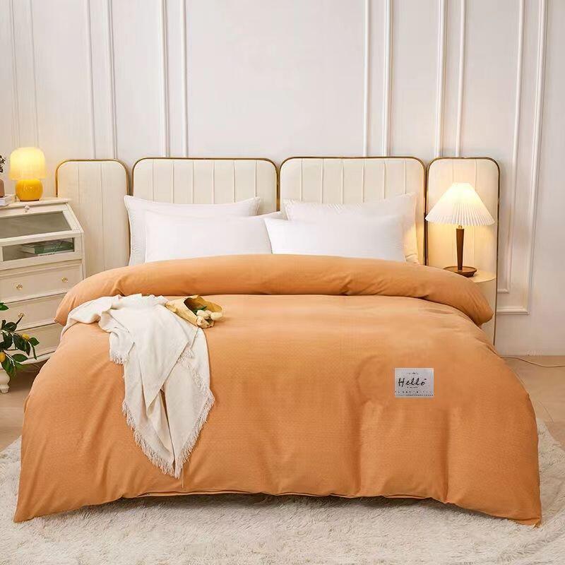 Product Introduction of Pure cotton piece solid color cover, 150x200x230 thick brushed single person double duvet cover 0