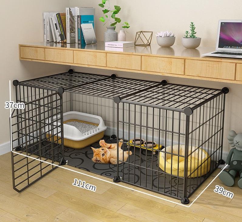 Bộ chuồng nuôi chó mèo gấp gọn bằng lưới sắt lắp ghép-tiện lợi dễ lắp ghép