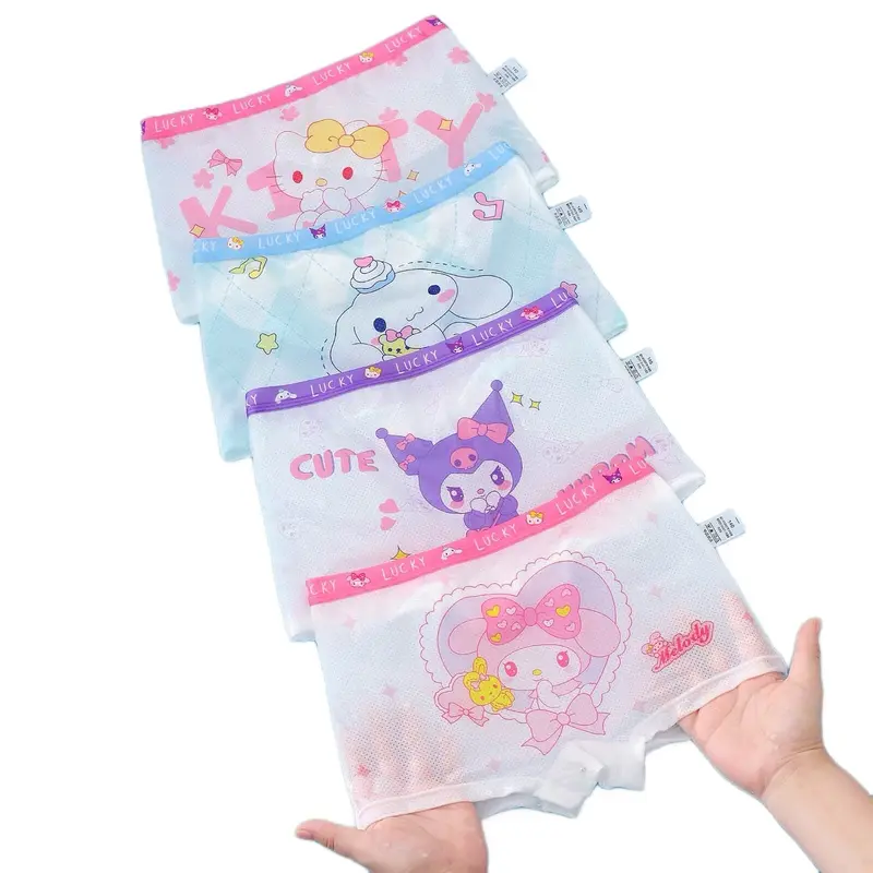 [Meri.Kids]-Set 4 Quần lưới thông hơi Melody,Cinnamoroll,Hello Kitty, chất liệu lưới lạnh kháng khuẩn, mềm mại, size 11-40kg 0