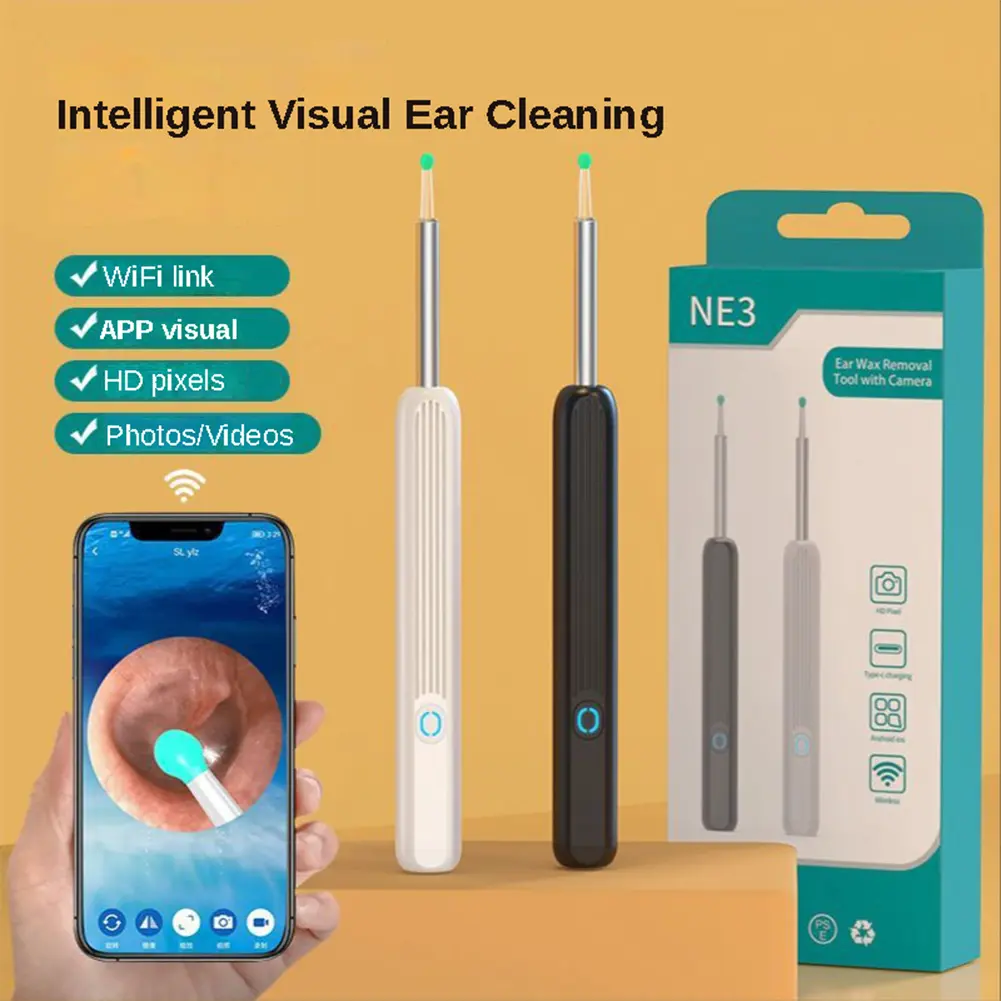 HD Intelligent Wireless Visual Earpick Rechargeable Luminous Earpick Ear Endoscope Ear Wax Removal Tool Ear Cleaning Care