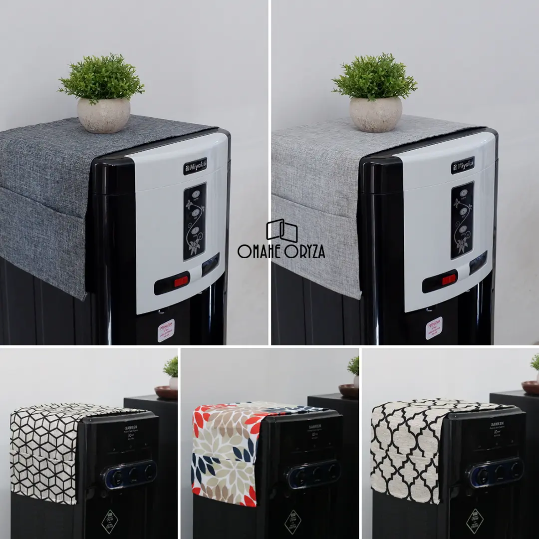 Cover Dispenser Air Galon Bawah Alas Tatakan Taplak Dispenser Warna Polos Bahan Tebal Motif Mewah Modern Minimalis OMAHE ORYZA Merah