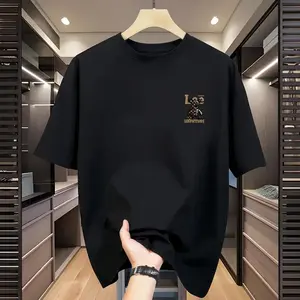 Kaos Merek Fashion Longgar Amerika Unisex - Katun Bernapas Gaya Jalanan Cetak Huruf Pria Baju Hitam Wanita Atasan shirt tshirt superlative