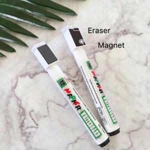 2pcs Whiteboard Marker With Eraser Office Supplies