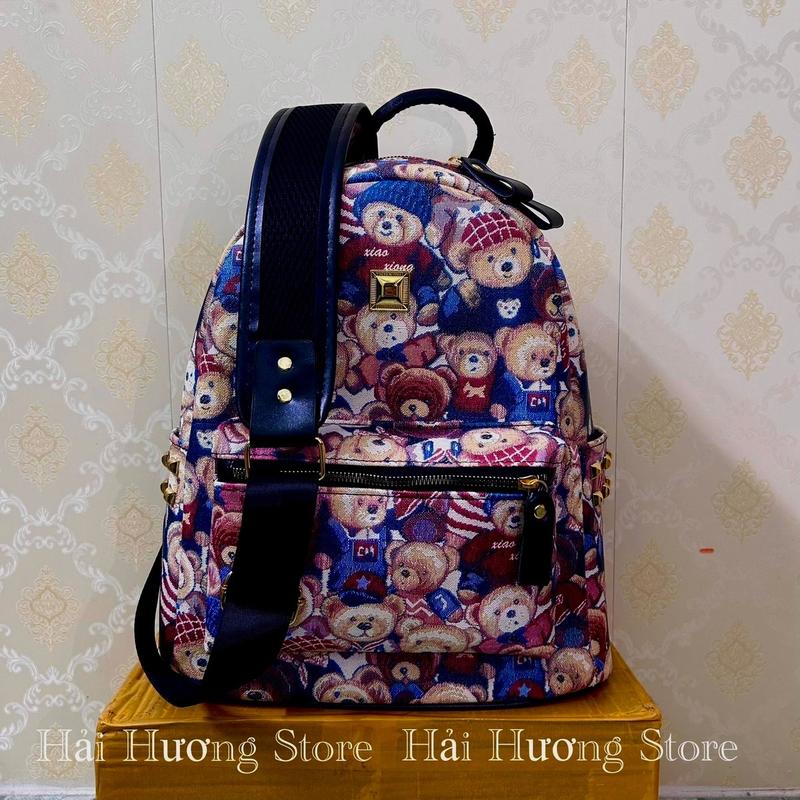 Balo Gấu Size 40 vừa A4, Laptop 14inch, Atlat địa lý Da Bag Đeo Vai Đồng 6