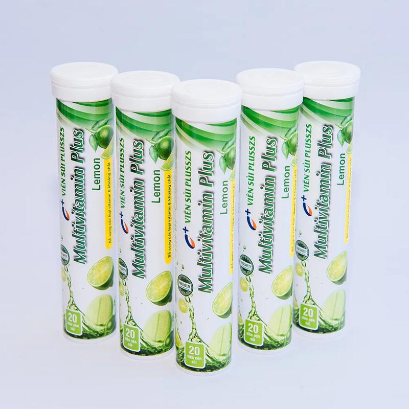 Combo 5 Tuýp Viên Sủi Plusszs Multivitamin Plus Loại 4g Vị Chanh