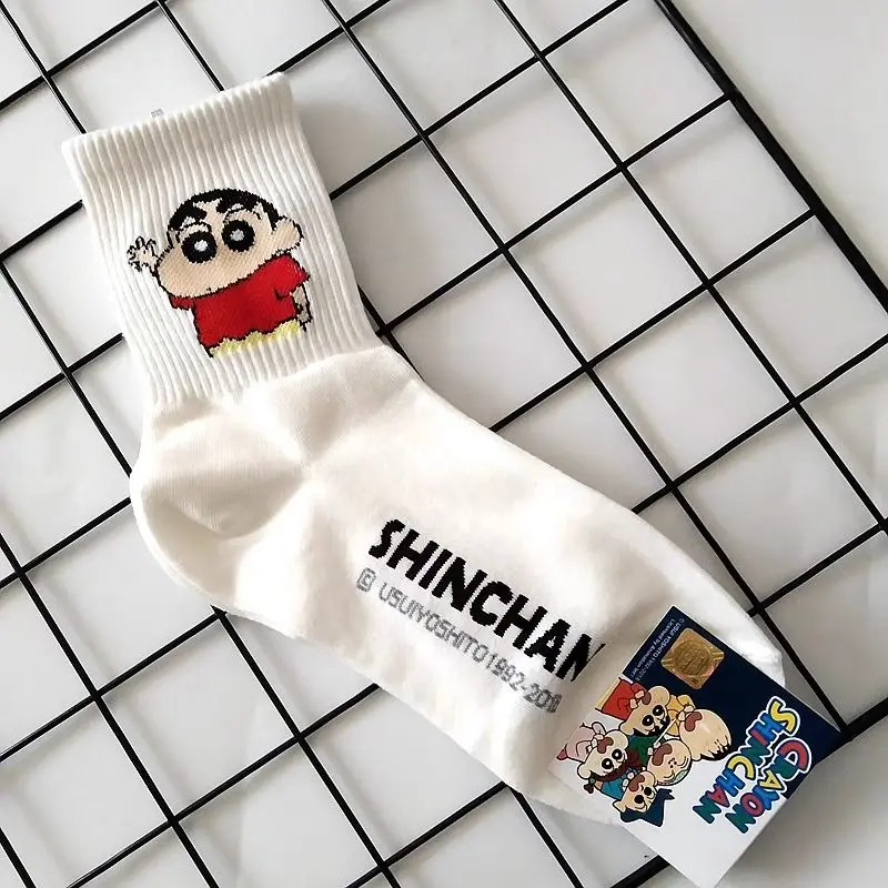 Tất Nữ, Xiaoxin Bút Chì Màu Dongdaemun Hàn Quốc, Dài Giữa Bắp Chân, Thích Hợp Cho Mùa Thu Và Mùa Đông, Họa Tiết Hoạt Hình Thể Thao, Thời Trang Dễ Thương, Dành Cho Nam Giới 3