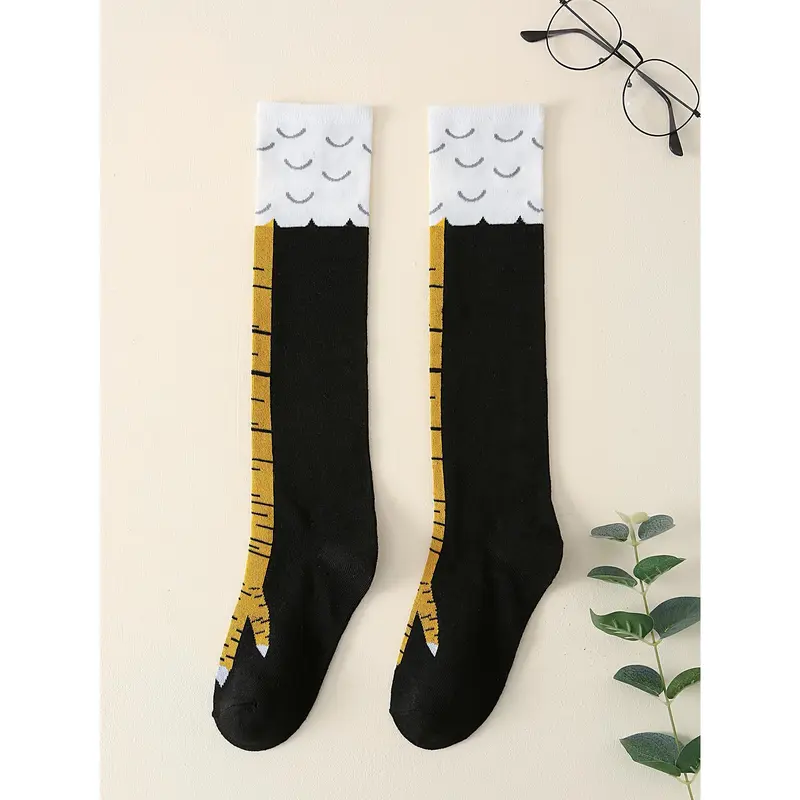 1pair Men Best Socks Cartoon Graphic Over The Calf Socks, For Gym 1