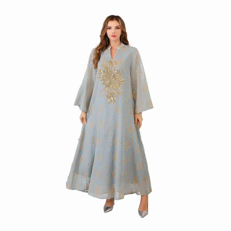 2025 Muslim Clothing Middle Eastern Abaya Women's Dubai Turkey Sequin Large Robe Dress open  abayas abaya  luxury  dubai 4