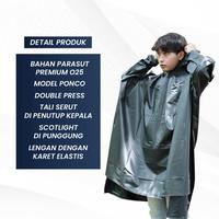 Gambar Jas Hujan Ponco Celana KHN Pria Wanita Dewasa Full Seam Anti Rembes Anti Sobek jas hujan kelelawar dan celana - Army dari KHN Store Kab. Sumedang 3 Tokopedia