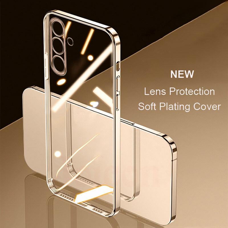 Ốp Điện Thoại Trong Suốt, Dành Cho Samsung Galaxy A55, A35, A25, A15, A05S, A14, A24, A34, A54, A25 5G, A05S, A52 / A52S 5G, A53 5G / A33, A23 5G, Chất Liệu TPU Silicon Mềm, Mạ Điện, Bảo Vệ Ống Kính Trong Suốt, Ốp Lưng
