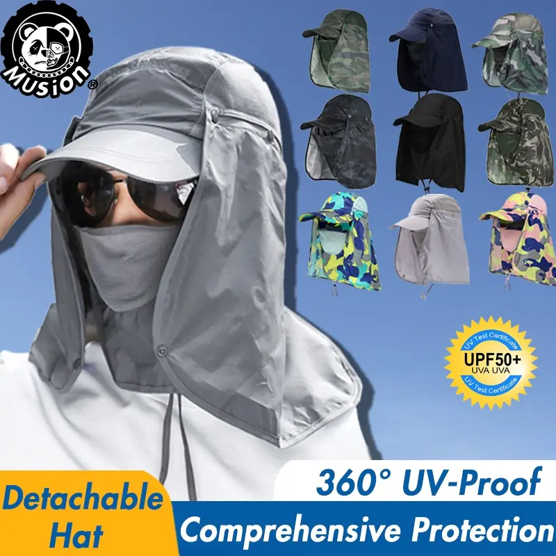 Topi Memancing, Perlindungan Matahari SPF 50, untuk Lelaki, Penutup ...