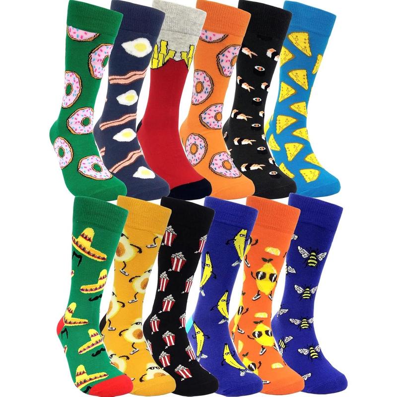 Mens Funny Pattern Dress Socks Crazy Design Cotton Socks Novelty ...