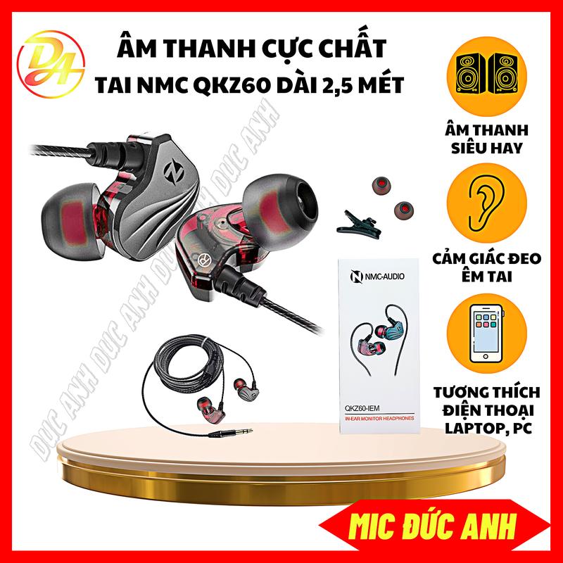 Tai Nghe Kiểm Âm Nghe Nhạc Chơi Game QKZ60 Phiên Bản Mới Âm Thanh Super Bass Dây Chống Rối Dài 2,5m Chất Lượng Nhét Tai Earphone