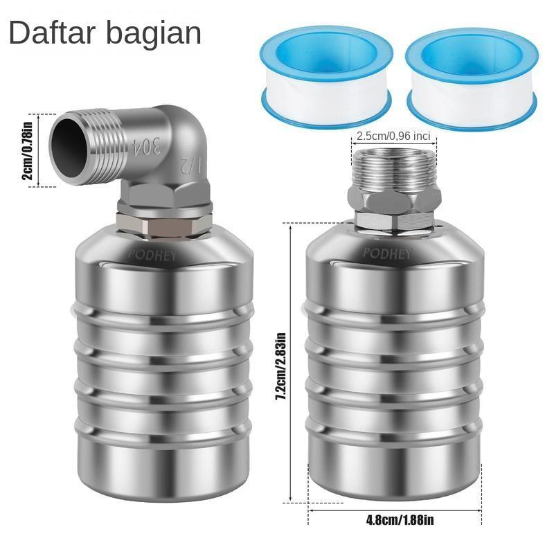Product Introduction of 2 Hitungan Katup Apung Kontrol Level Air 304 Stainless Steel Katup Bola Apung Mini Sepenuhnya Otomatis Mati Otomatis Tangki Air Katup Pengontrol Level Air Aman Asupan Air Atas/Samping 5